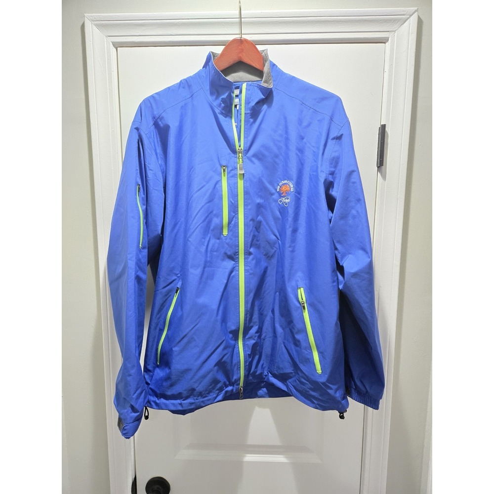 Peter Millar Water Element 4 Golf Kiawah Windbreaker Jacket Mens L Blue Full Zip
